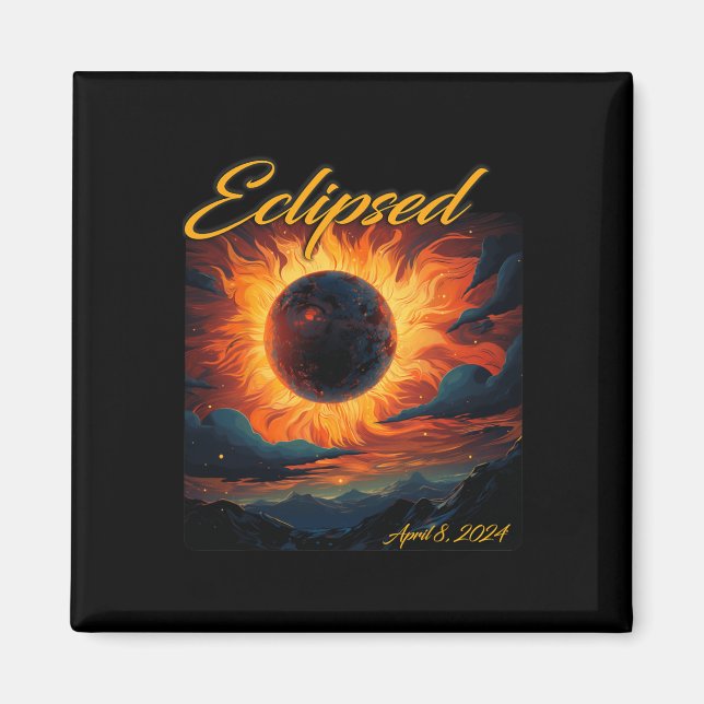 Imã Total 2024 Eclipse Solar Totalidade Sun Moon (Frente)