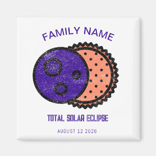 Imã Total de Eclipse Solar 2026 Personalizado