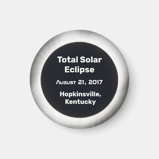 Imã Total de Eclipse Solar BW por Local 2017 (Frente)