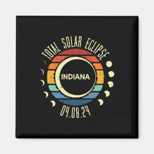 Imã Total de Eclipse Solar Indiana Retro 04.08.24 Home