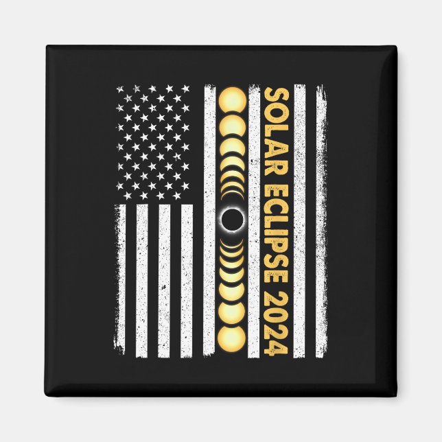 Imã Total do Eclipse Solar 2024 Totalidade Fases Améri (Frente)