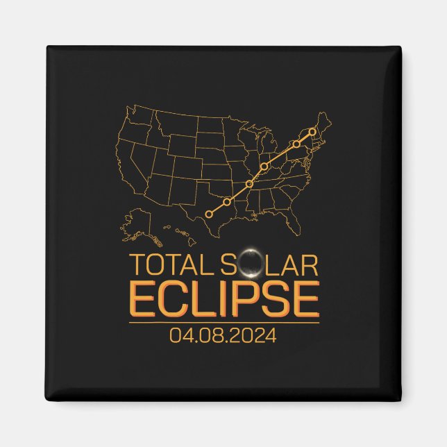 Imã Total do Eclipse Solar Abril 8 2024 Totalidade do  (Frente)