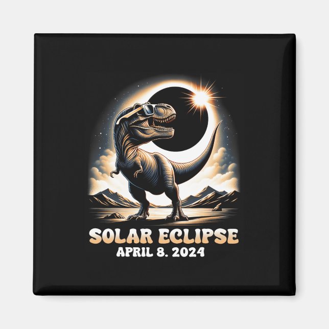 Imã Total do Eclipse Solar Dinossaur Dino T-rex 8 20 d (Frente)