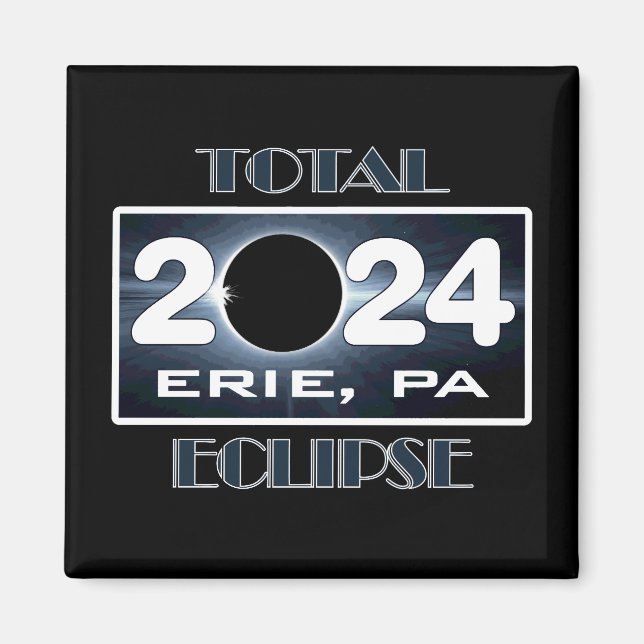 Imã Total Eclipse Erie PA 2024 Caminho da Totalidade (Frente)