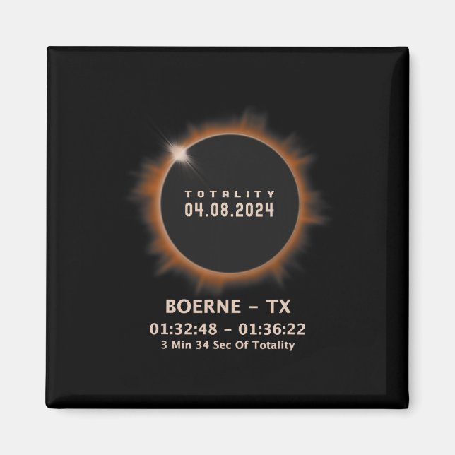 Imã Total Eclipse Solar 2024 04.08.24 Texas Tx (Frente)
