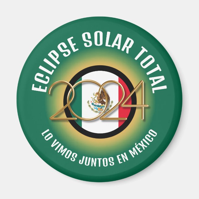 Imã TOTAL ECLIPSE SOLAR Verde 2024 México (Frente)