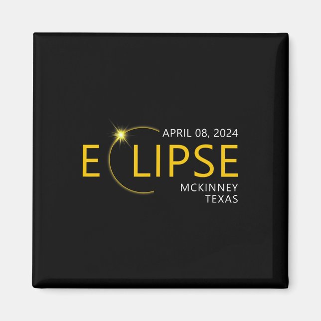 Imã Total Solar Eclipse Apirl 08 2024 Mckinney Texas T (Frente)