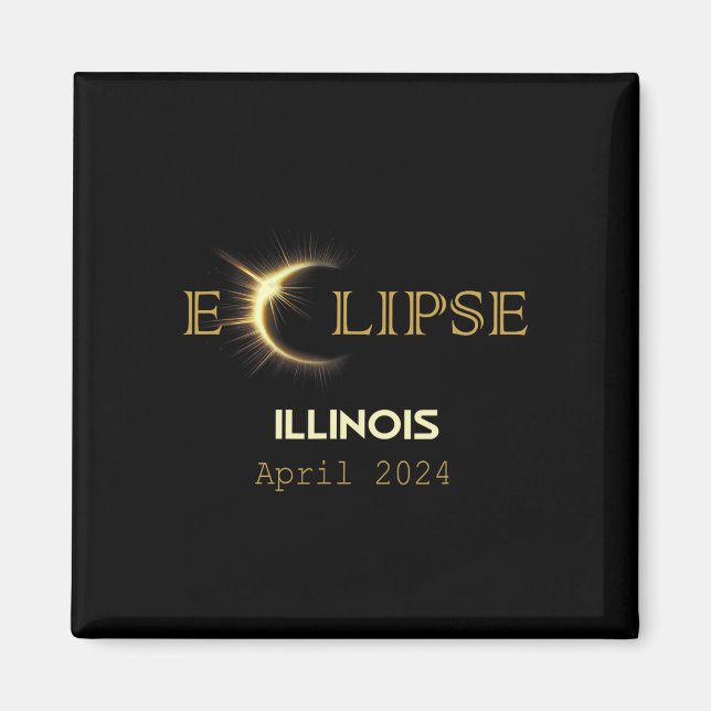Imã Total Solar Eclipse Illinois Totalidade abril 8 20 (Frente)