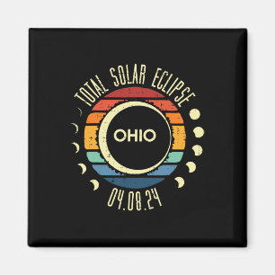 Imã Total Solar Eclipse Ohio Sunset Retro 04.08.24 Hom