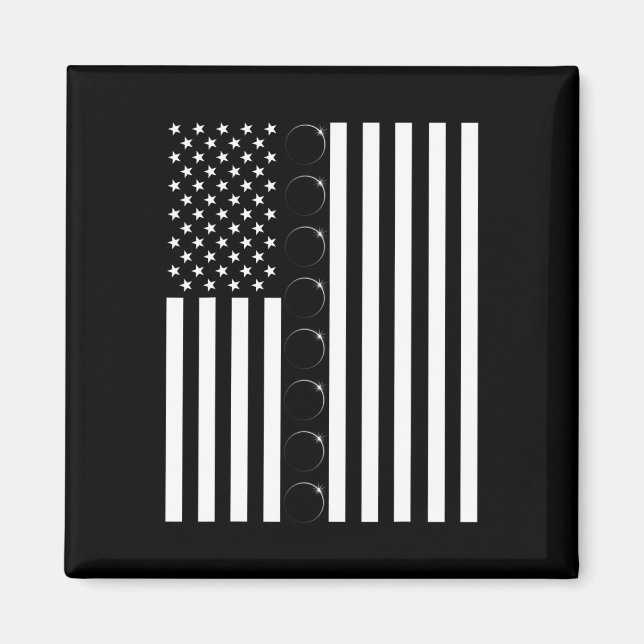 Imã Total Solar Eclipse US American Flag 04.08.2024 to (Frente)