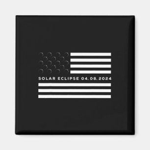 Imã Total Solar Eclipse US American Flag 04.08.2024 to