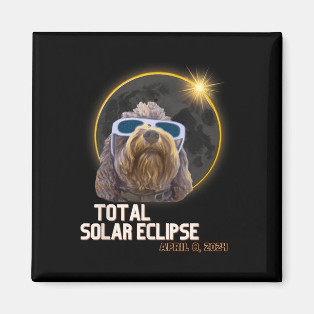 Imã Totalidade Eclipse Solar Goldendoododle com Eclips (Frente)