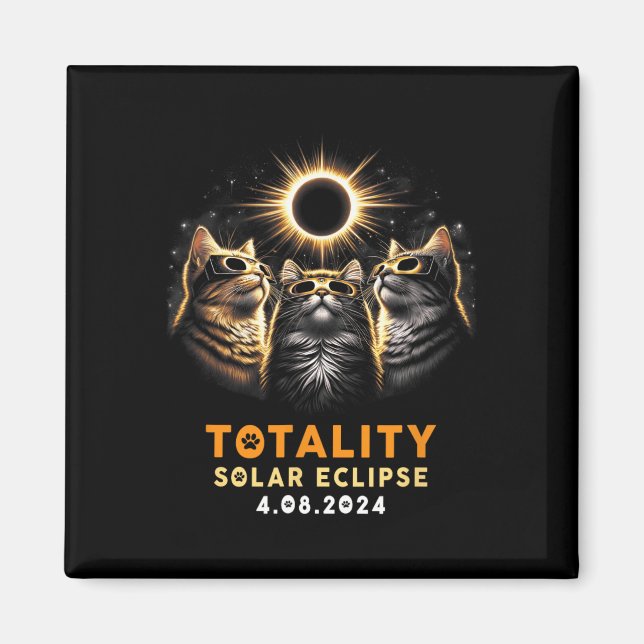 Imã Totalidade Gatos Vestindo Eclipse Solar Gles 4.08. (Frente)