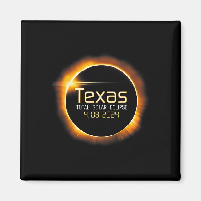 Imã Totalidade Usa do Eclipse Solar Texas 2024 (Frente)