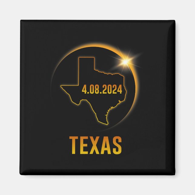 Imã Totality Solar Eclipse 8 de abril de 2024 Texas (Frente)