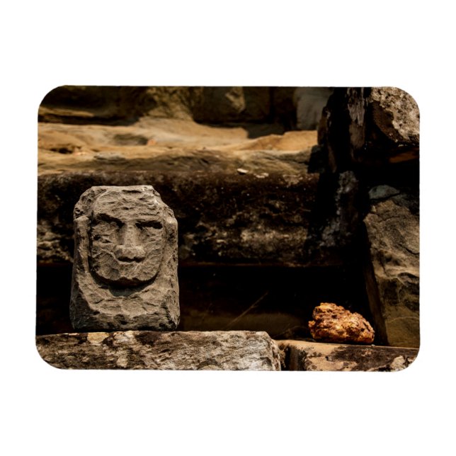 Ímã Totem de Pedra Sorridente Camboja - Retângulo (Horizontal)