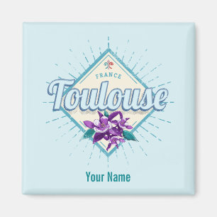 Imã Toulouse City France Retro Violets Vintage Souveni