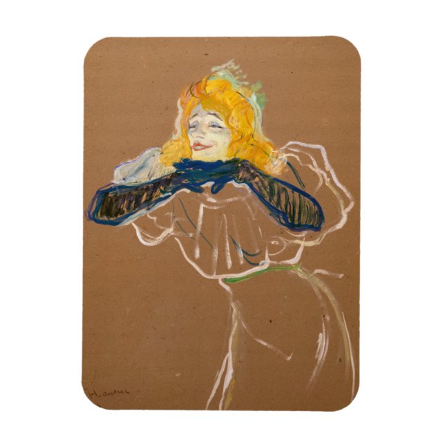 Ímã Toulouse-Lautrec - Yvette Guilbert Cantando (Vertical)