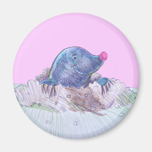 Imã Toupeira bonito e Molehill dos desenhos animados