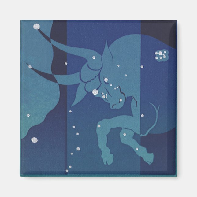 Imã Touro Constelação Vintage Zodiac Astrologia (Frente)