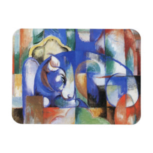 Ímã Touro Mentindo de Franz Marc, Arte Cubismo Antigo