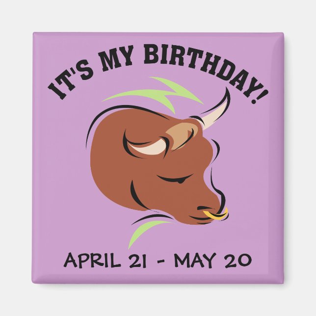 Imã Touro - Símbolo Zodiaco Artístico Touro Ilustração (Frente)