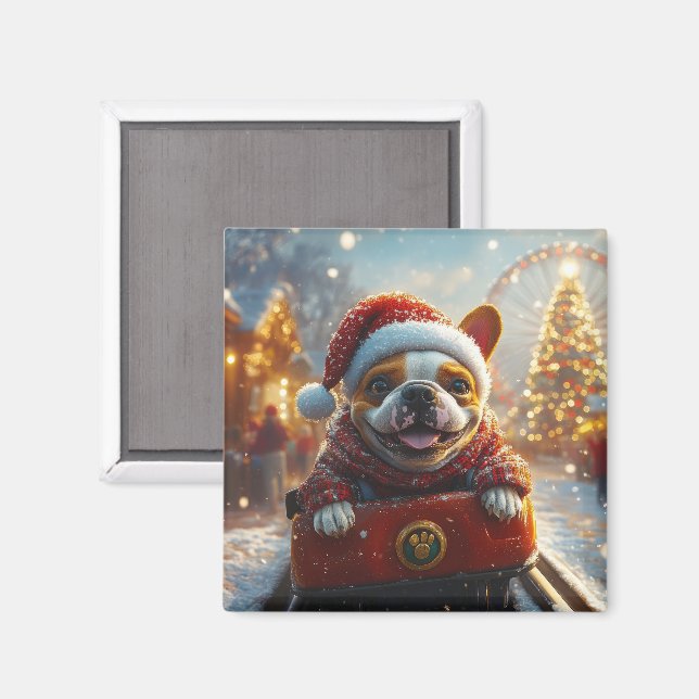 Imã Touro Terrier Cachorro Porta copos Natal (Front/Back)