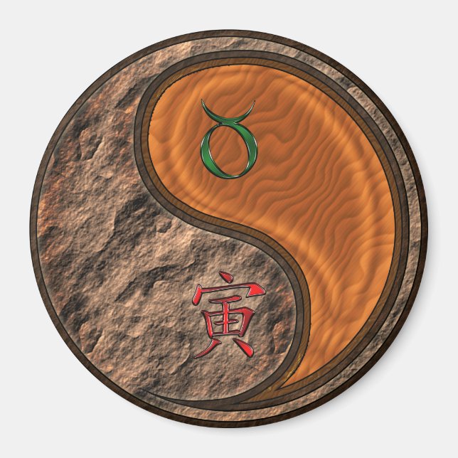 Imã Touro & Tigre de Madeira (Frente)