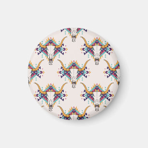 Imã Touro Tribal Caveira: Boho Sem Semente
