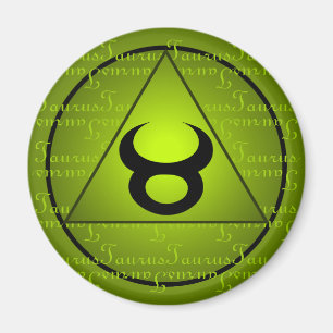 Imã Touro Zodíaco Triângulo Verde Curvo