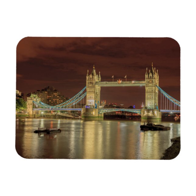 Ímã Tower Bridge à noite, Londres (Horizontal)