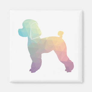 Imã Toy Poodle Dog Geo Silhoule Pastel