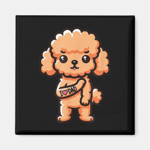 Imã Toy Poodle I Adoro Pai Engraçado Cachorro Tatuagem