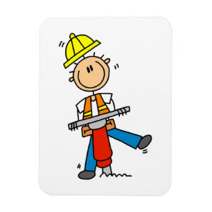 Ímã Trabalhador da Construção I Constrói Camisetas e P