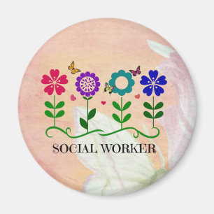 Imã Trabalhador Social, Design Pastel Springtime,