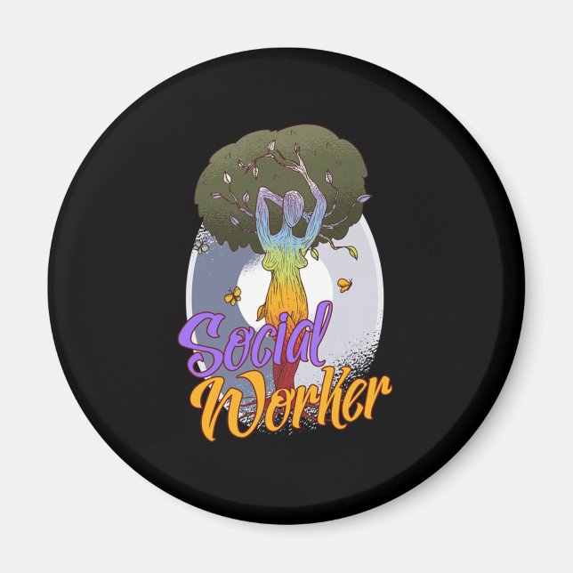 Imã Trabalhadora social Mulheres em Árvore Presente Li (Frente)