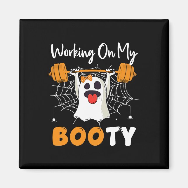 Imã Trabalhando No Meu Ghost Boo Gym Halloween Engraça (Frente)
