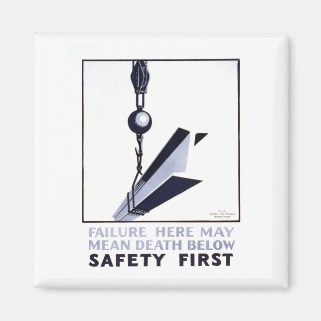 Imã Trabalhe com cuidado (Frente)