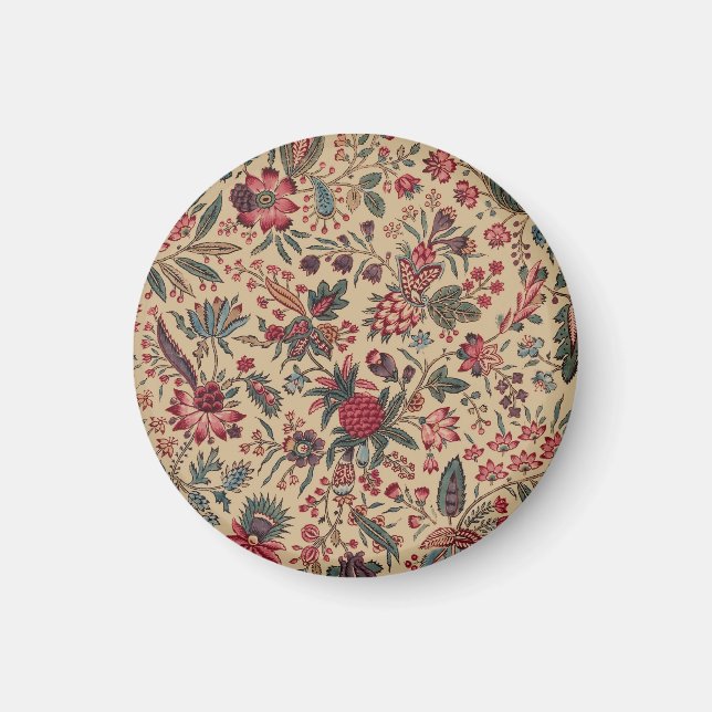 Imã Trabalho de Agulha Antigo Floral Vintage para Móve (Frente)