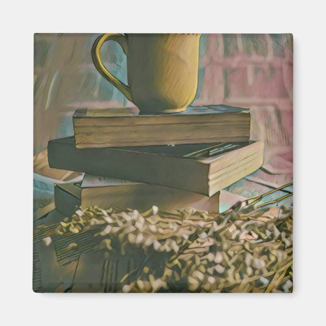 Imã Trabalho de arte de amante de biblioteca (Frente)
