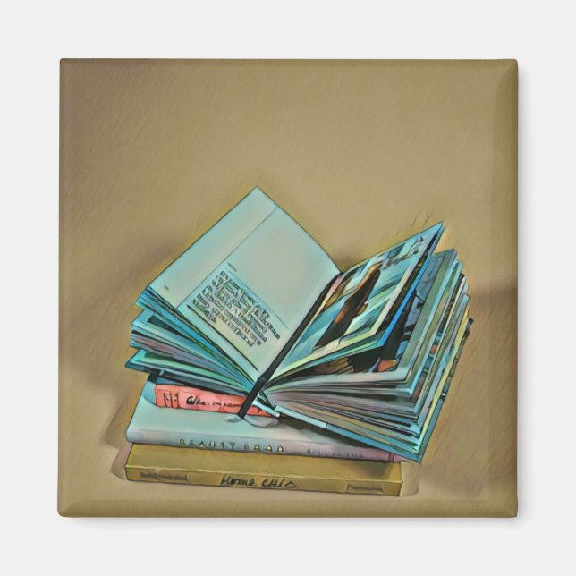 Imã Trabalho de arte de amante de livros (Frente)