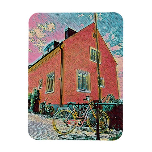 Ímã Trabalho de arte de bicicleta retroativa (Vertical)