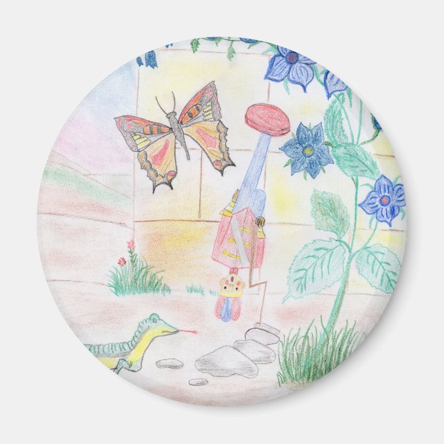 Imã Trabalho de arte de Crianças Personalizadas, brinq (Frente)