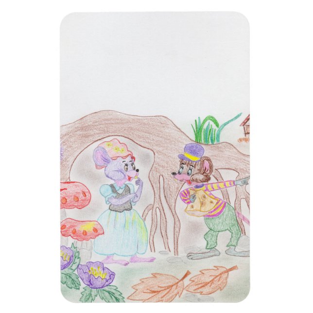 Ímã Trabalho de arte de Crianças Personalizadas, dois  (Vertical)