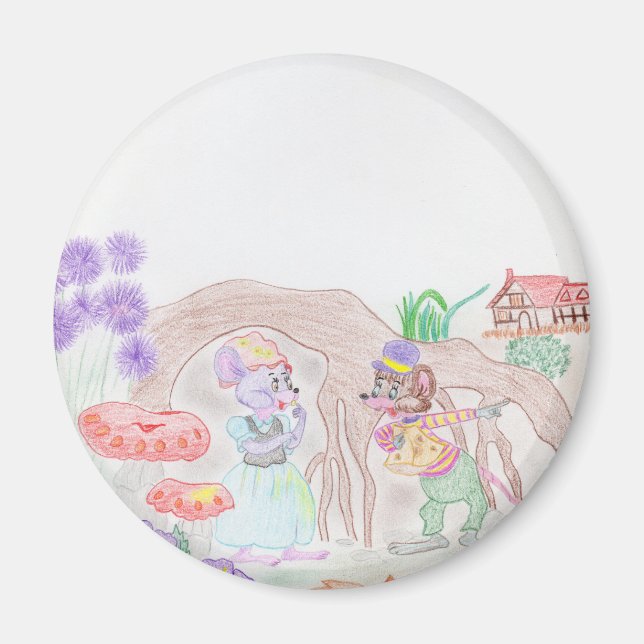 Imã Trabalho de arte de Crianças Personalizadas, dois  (Frente)