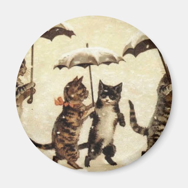 Imã Trabalho de arte de Gato de Guarda-chuvas (Frente)
