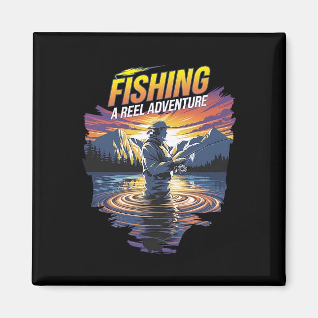 Imã Trabalho de arte De Pesca Engraçado Perfeito Para  (Frente)