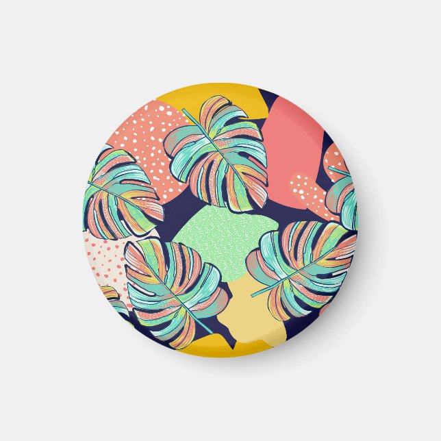 Imã Trabalho de arte Tropical: Monstera Design (Frente)