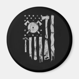 Imã Trabalho em Madeira Carpinteiro com Bandeira Ameri