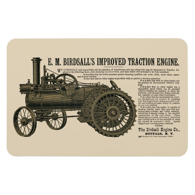 Ímã Tração do Motor a Vapor de Birdsall 1889 (Horizontal)